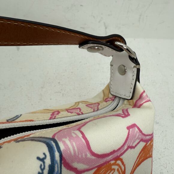 Coach Hamptons Weekend Scribble Top Handle Pouch Mini Bag Y2K Colorful Purse - Picture 9 of 12